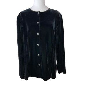 Ronnie Nicole II Classic Black Velvet Blazer with Rhinestone buttons, size 3X
